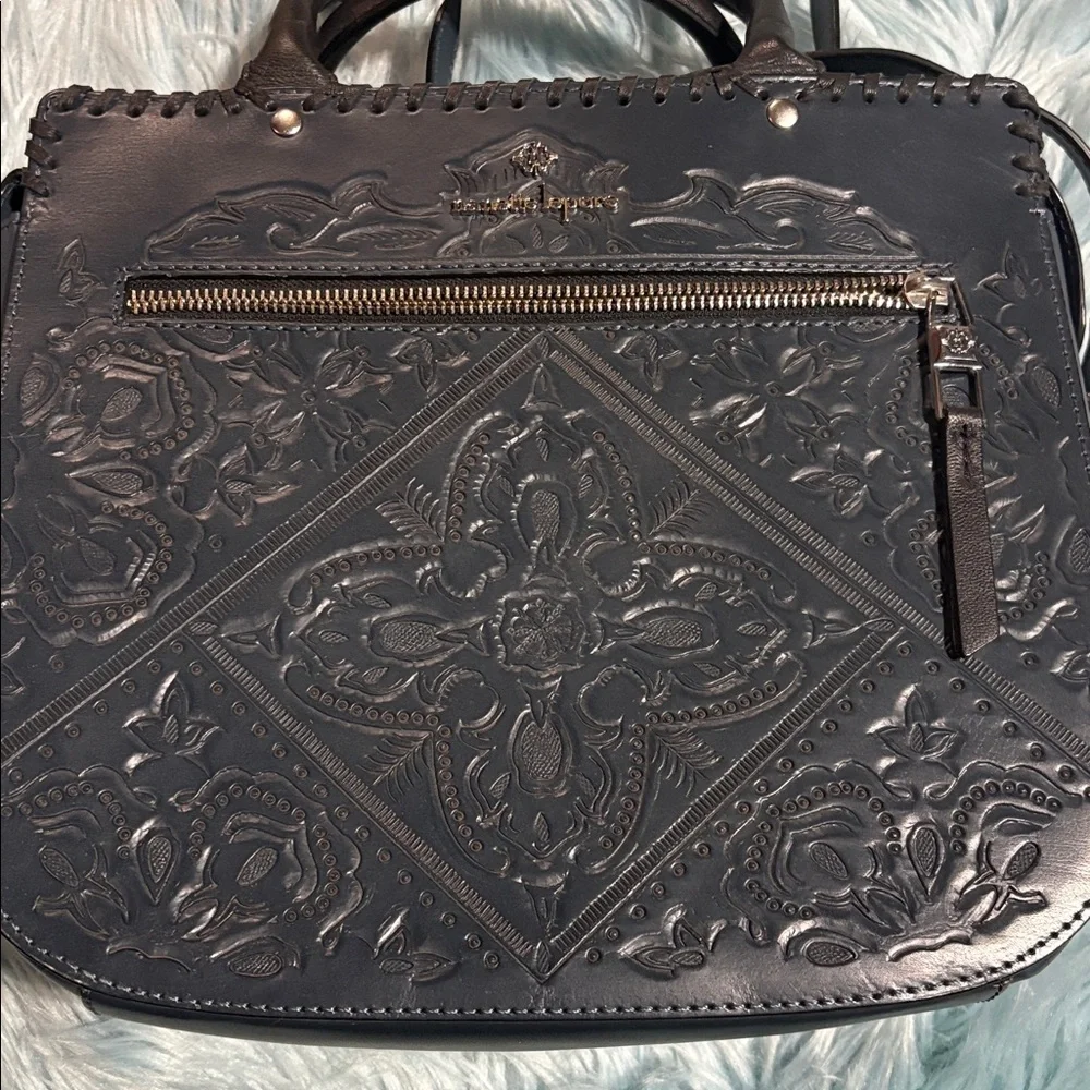 NWT Nanette Lepore Highland Park Leather Satchel in Denim